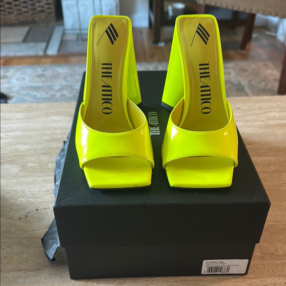 The Attico neon Devon mule size 6.5